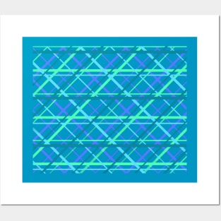 Mesh Pattern with Ocean Based Colors Posters and Art